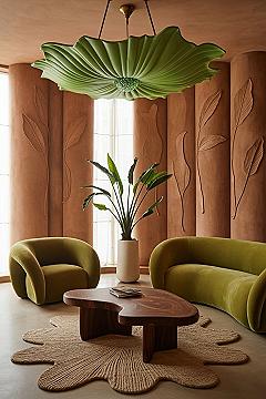 Earth-Tone Luxury: Contemporary Art Deco Living Room Inspo