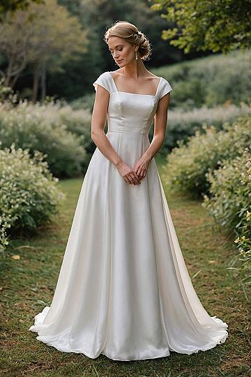 Satin Smoothness and Square Neckline Details