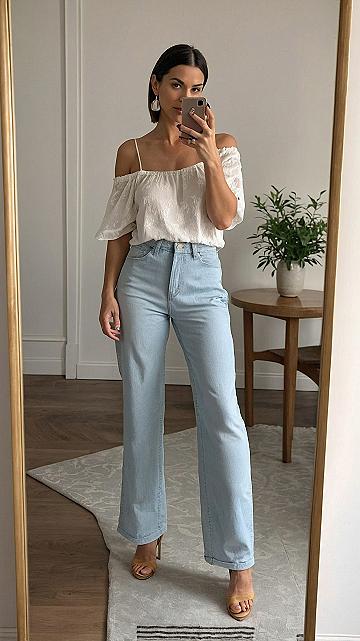 Delicate lace against soft denim