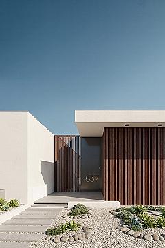 Sleek Minimalist Exterior Wall Design for Modern House Entrances