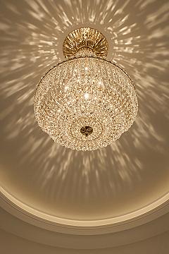 Sparkling Crystal Flush Mount Chandeliers for Apartment Living Rooms