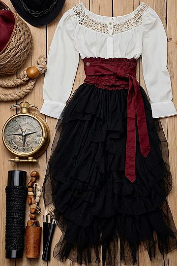 Building a Classic Blouse and Ruffled Skirt Pirate Outfit