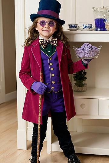 Classic Velvet Willy Wonka Costume Ideas for Girls