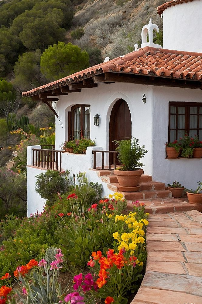 Traditional Clay Roof Tiles and Stucco Walls