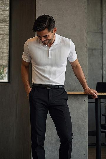Styling a Knit Polo Shirt with Tailored Trousers