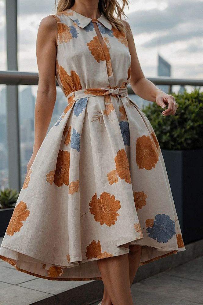 Choosing a Collared Sleeveless Floral Dress for Warm Weather