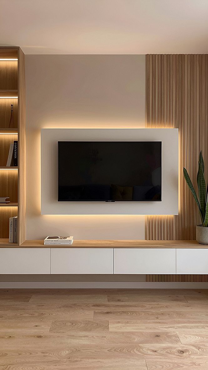 Floating TV Panel Design Ideas For Modern Living Rooms