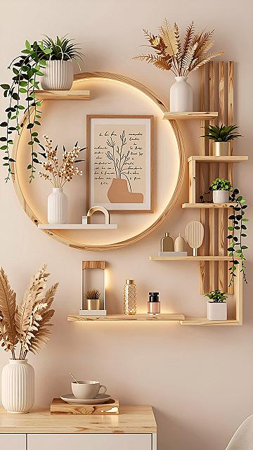 Styling Round Wall Shelves with Integrated Lighting