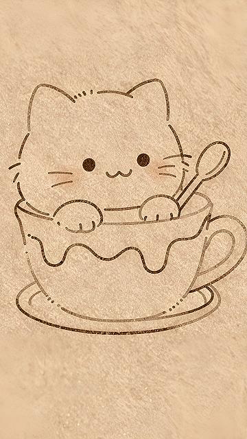 How to Draw a Cute Cat Resting Inside a Coffee Mug