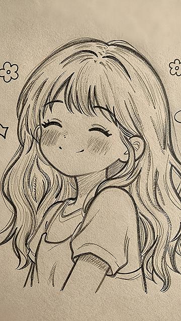 Drawing Cute Anime Girls with Simple Pencil Strokes