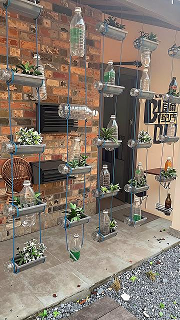 Hanging Bottle Planters for Vertical Garden Space