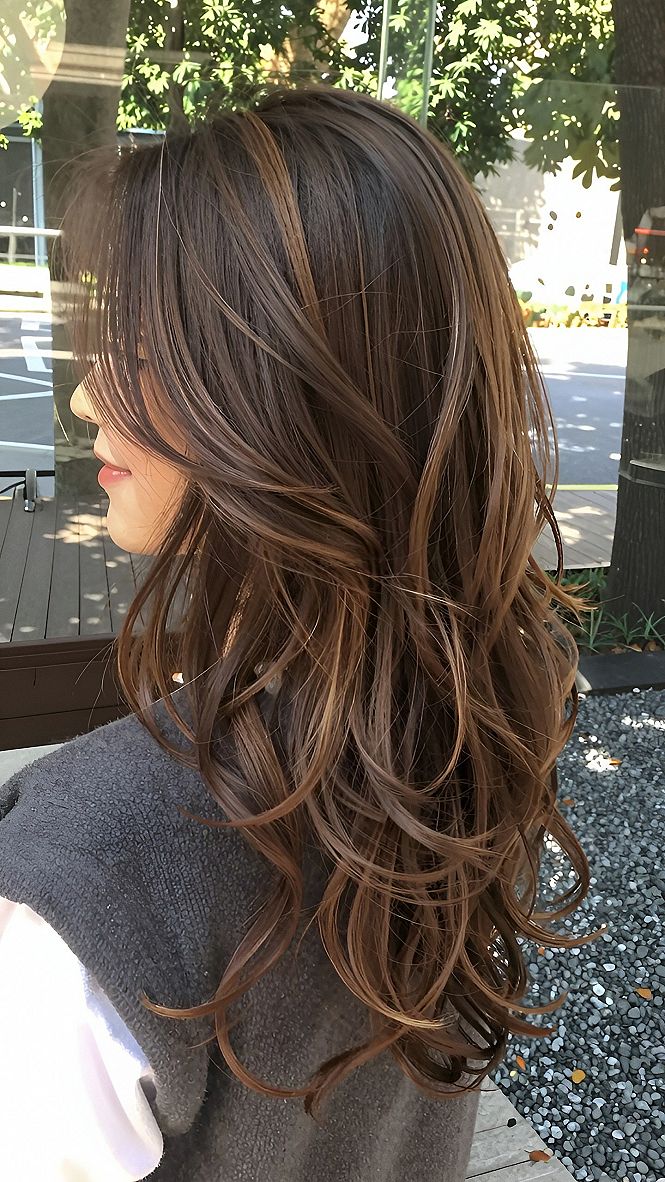 Subtle Honey Highlights on Warm Brown Hair