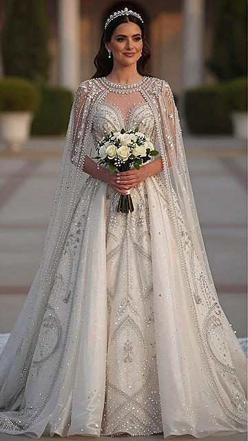 Choosing a Beaded Capelet Wedding Gown for Grand Receptions