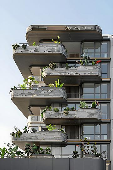 Integrating Curved Balconies Into Urban Apartments