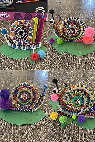 Making Beaded Spiral Snail Art With Toddlers