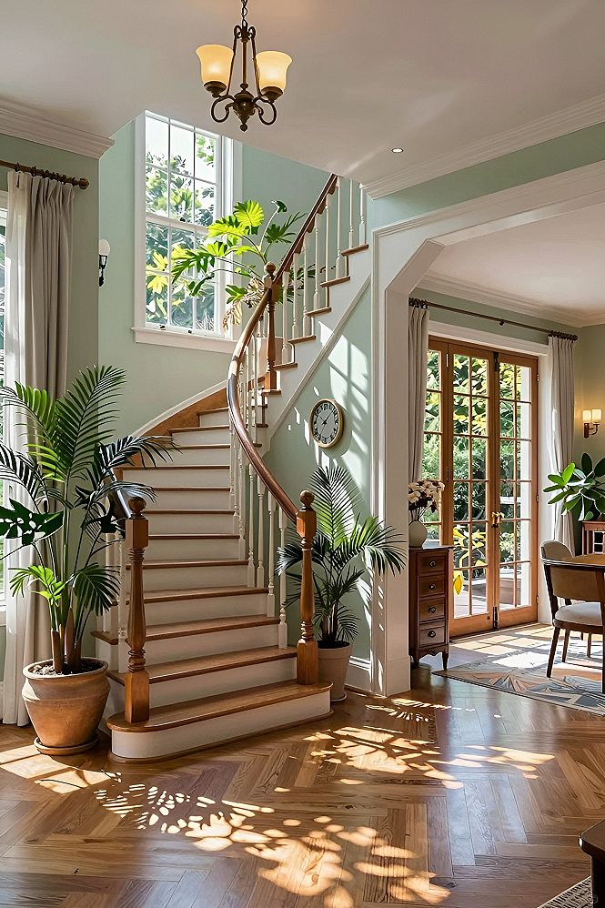 Designing An Open Entryway With A Curved Staircase
