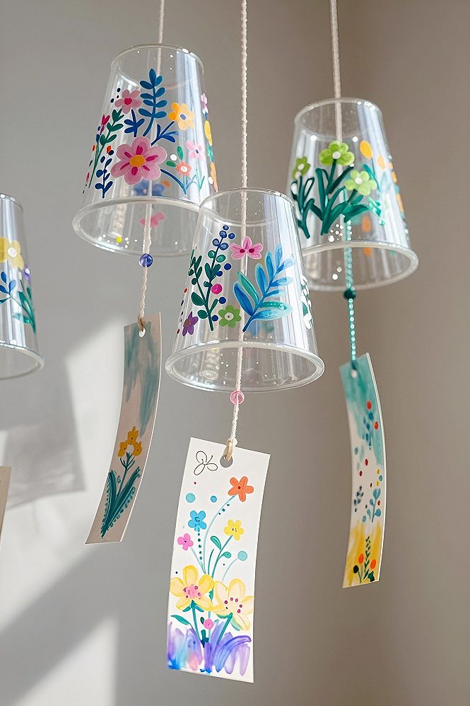 Crafting Painted Plastic Cup Wind Chimes for Classrooms