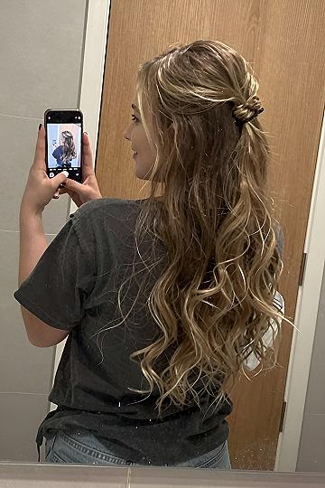 Half Up Twisted Knot Hair Style for Homecoming