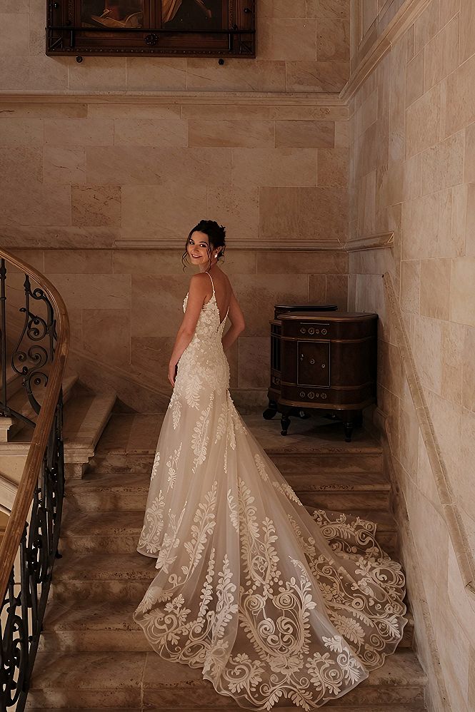 Choosing a Delicate Spaghetti Strap Open Back Gown