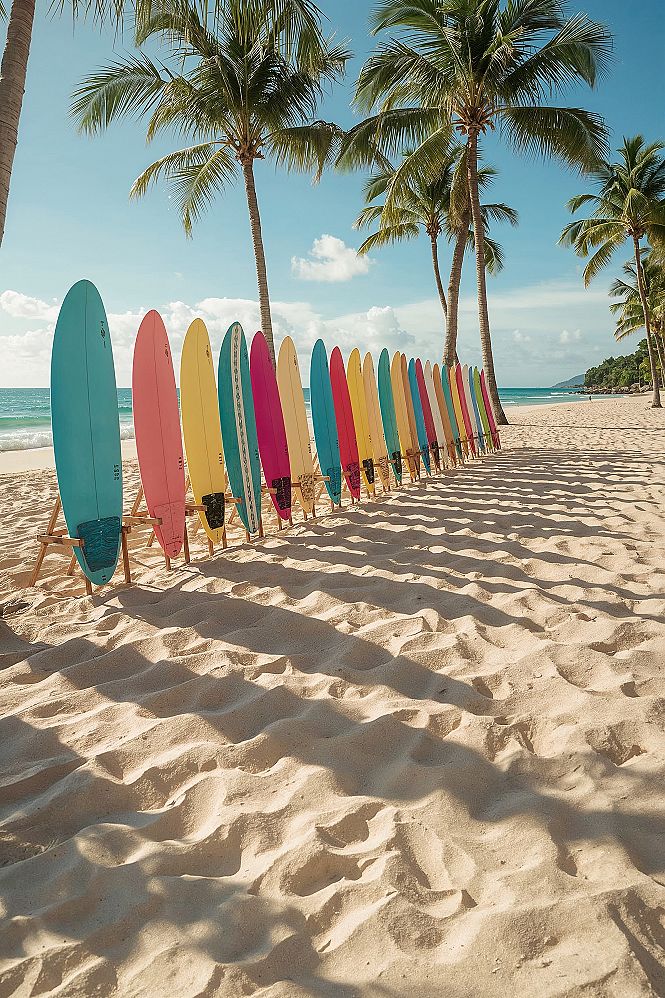 Vibrant Hawaii Surf Aesthetic: Waikiki Beach Vibes