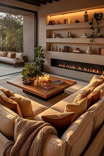 Cozy Living Room with Fireplace: Aesthetic & Warm Interior Ideas