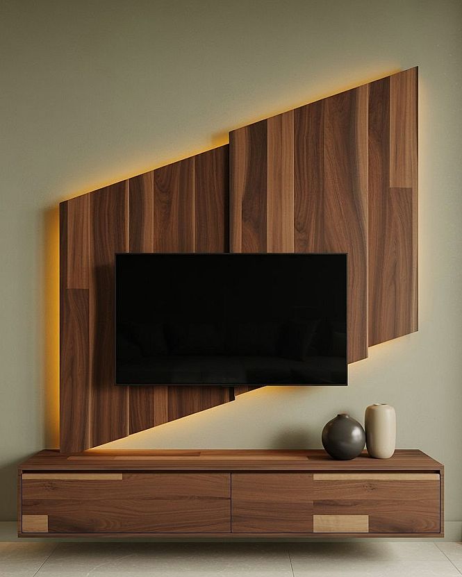 Sleek Floating TV Unit & Wall Panel for Modern Home Interiors