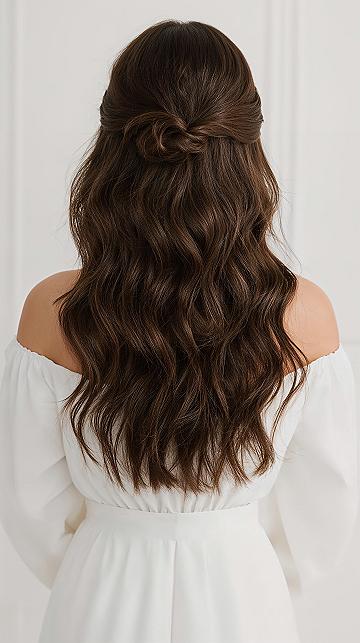 Effortless Half Up Half Down Wedding Hairstyles: Bridesmaid & Guest Looks