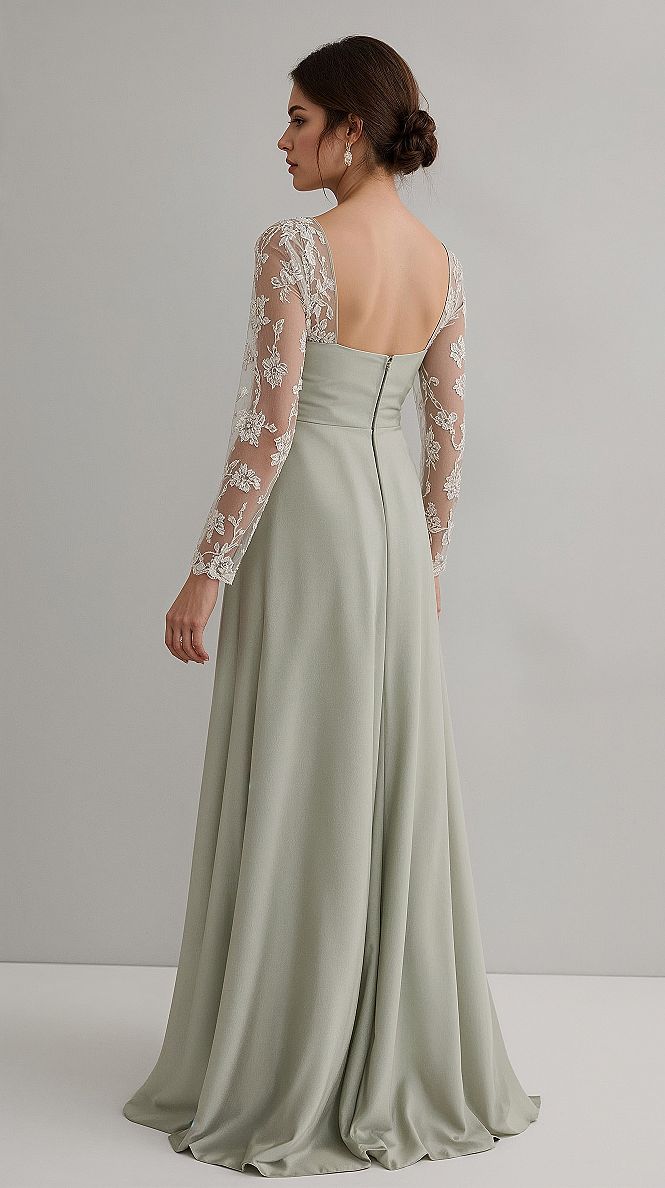 Sage Green Bridal Gowns: Simple & Classic A-Line Wedding Dresses