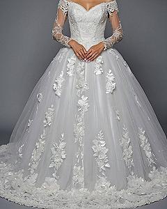 Bardot Neckline Meets a Full, Floral Skirt