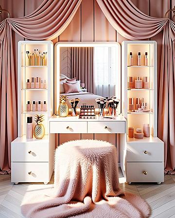 Girly Bedroom Vanity: Pink Aesthetic Room Inspiration for 2024