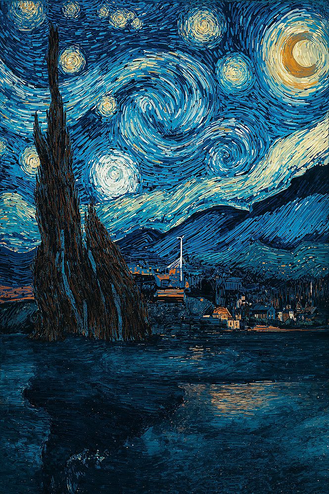 Van Gogh Inspired Starry Night iPhone Wallpapers