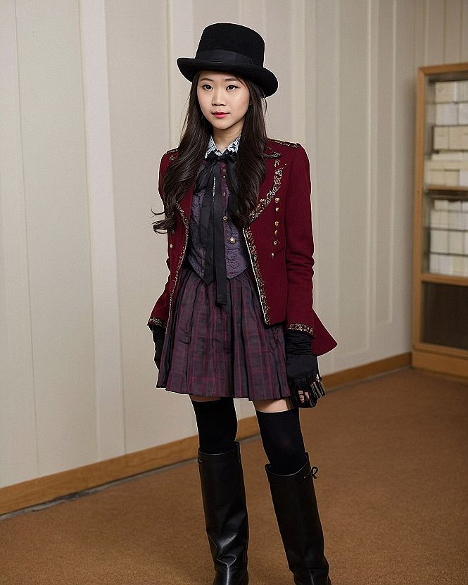 Modern Tailored Jacket and Top Hat Girls Wonka Outfits