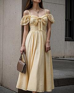 Styling an Off-the-Shoulder Floral Midi Gown
