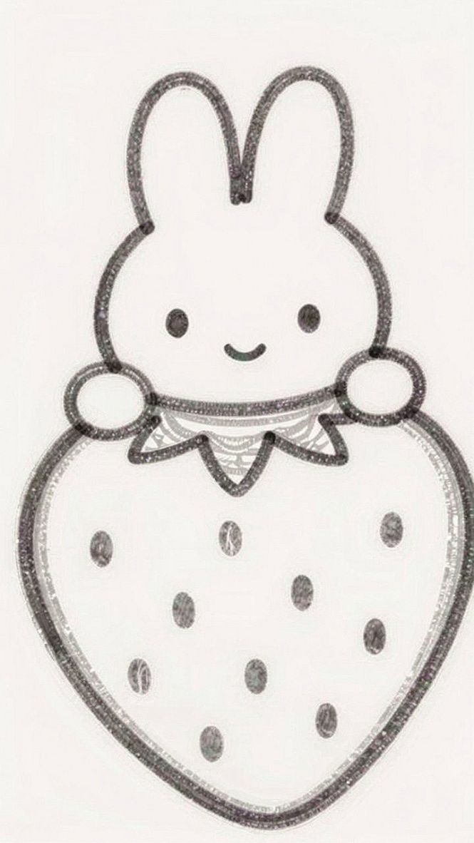 How to Draw a Cute Bunny Hidden Inside a Strawberry