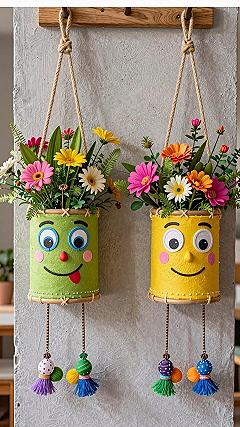 Crafting Upcycled Hanging Can Planters for Outdoor Walls