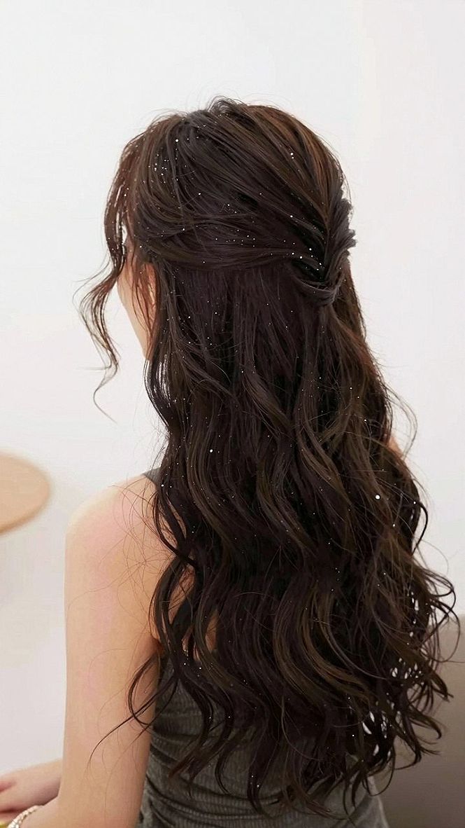 Adding Subtle Sparkle and Texture to Half Up Hair