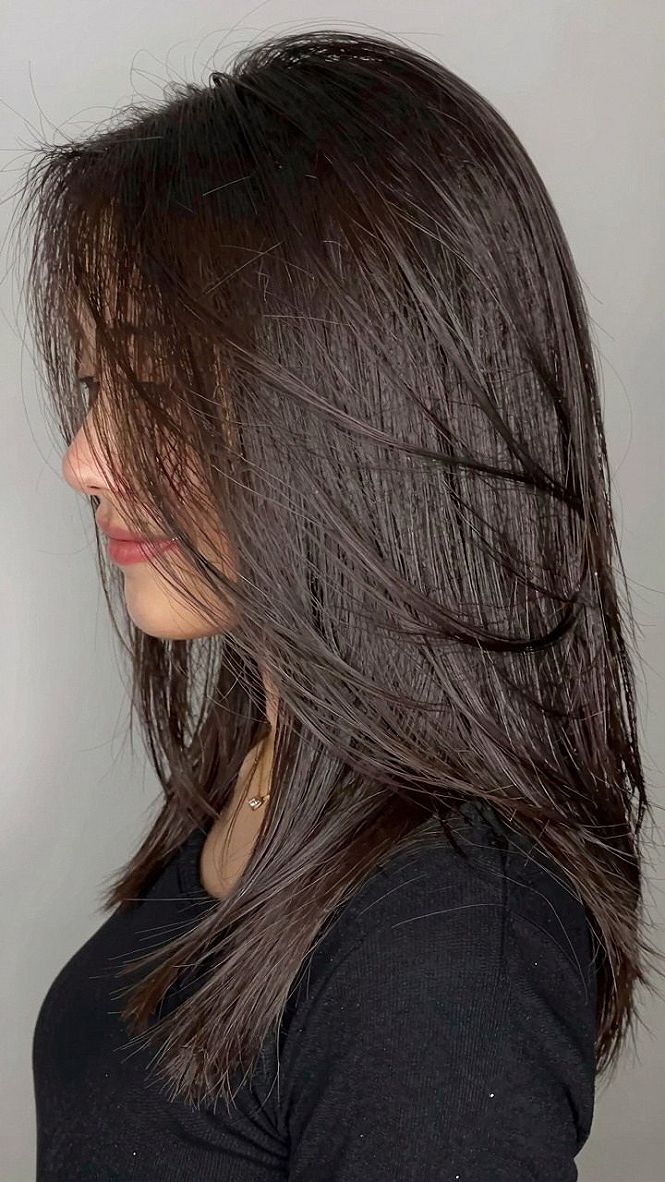 Blending Auburn Tones Through Straight Brown Hair
