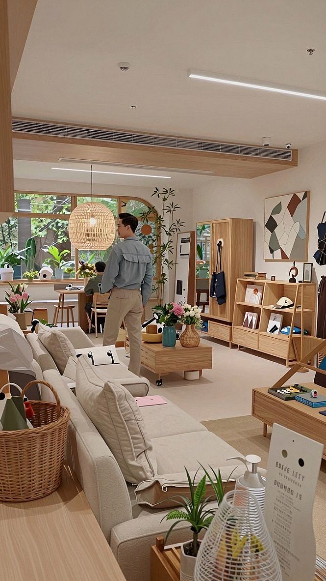 Natural Wood Accents for Warm Living Rooms