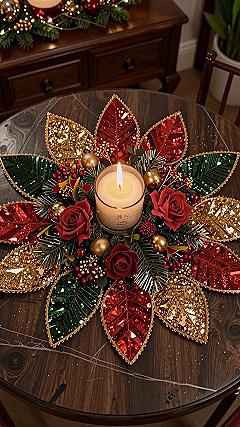 Designing a Beaded Poinsettia Centerpiece for Holiday Tables