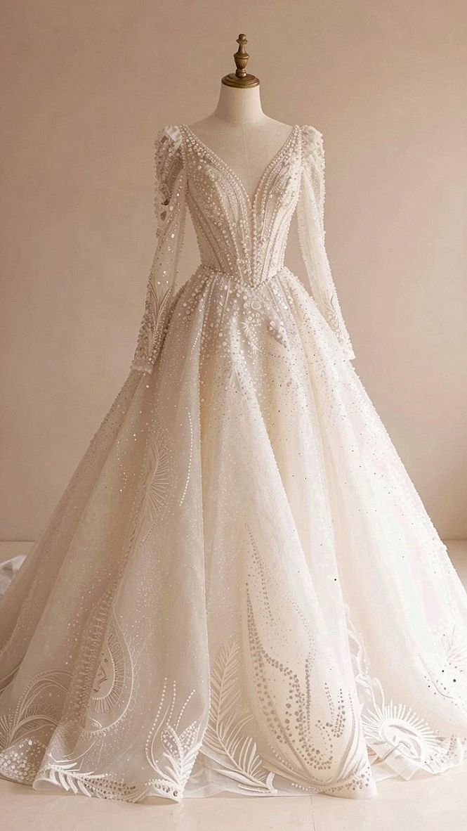 Styling A Structured Ballgown Silhouette With Long Sleeves
