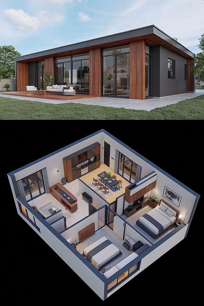 Modern Design Homes: Plan Maison Moderne with 6 Rooms