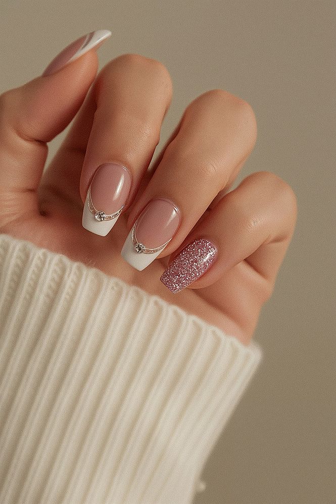 Sparkling Gel Nails 2026: Short Pink Designs with Subtle Elegance