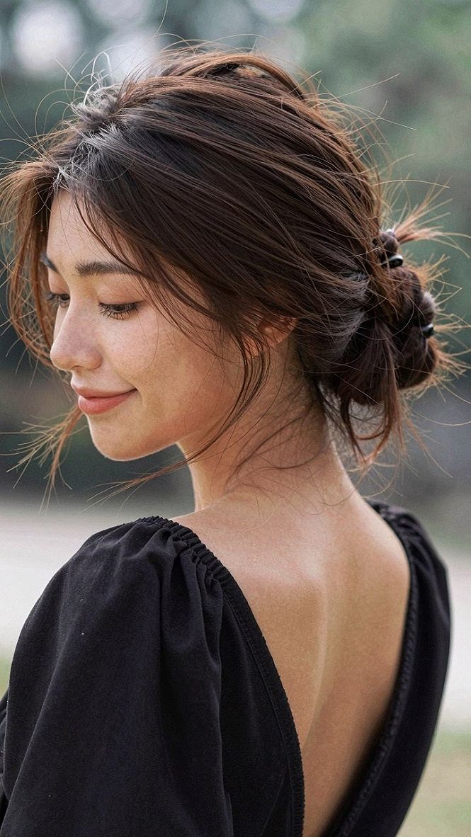 Choosing a Messy Multi-Band Low Bun for Your Wedding Day