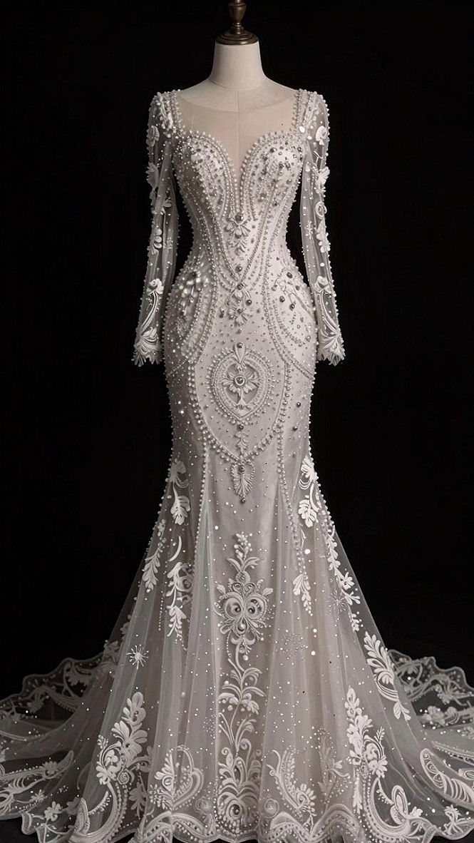 Selecting Beaded Long Sleeve Blue Wedding Gowns