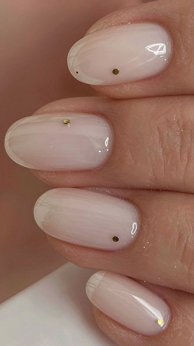 Minimalist Gold Dot Nails for Holiday Gatherings