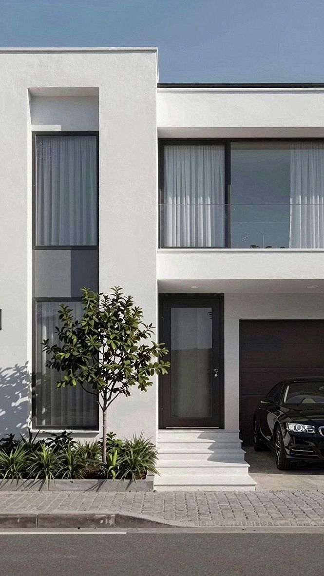 Choosing Crisp White Stucco for Compact Modern Homes