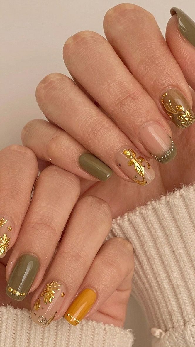 Choosing Olive and Gold Accents for Late Summer Nails