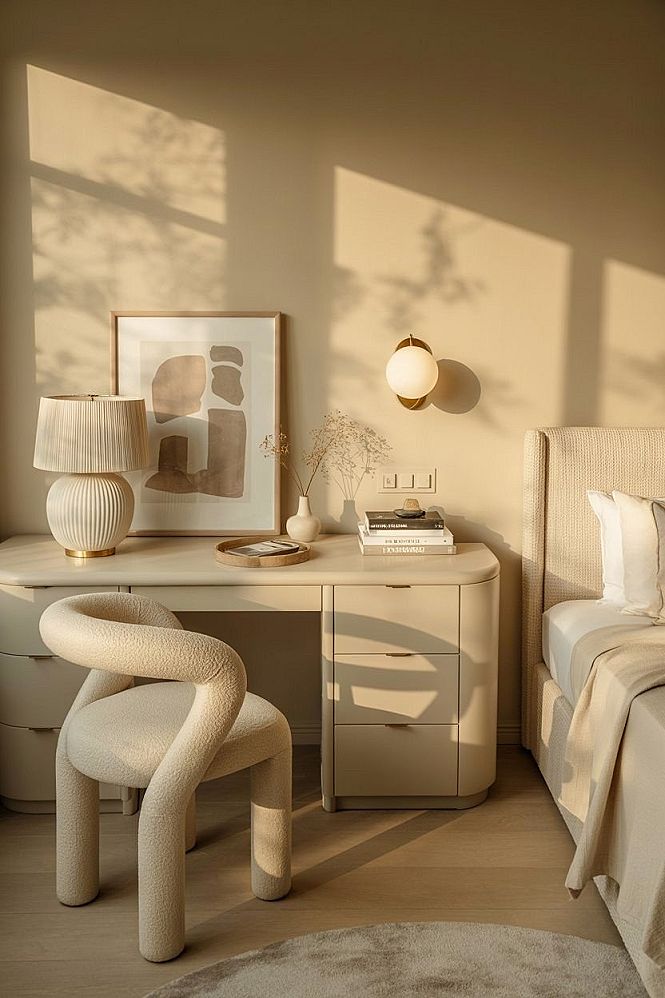Bedroom Work Table & Office Vanity Combo for Small Spaces