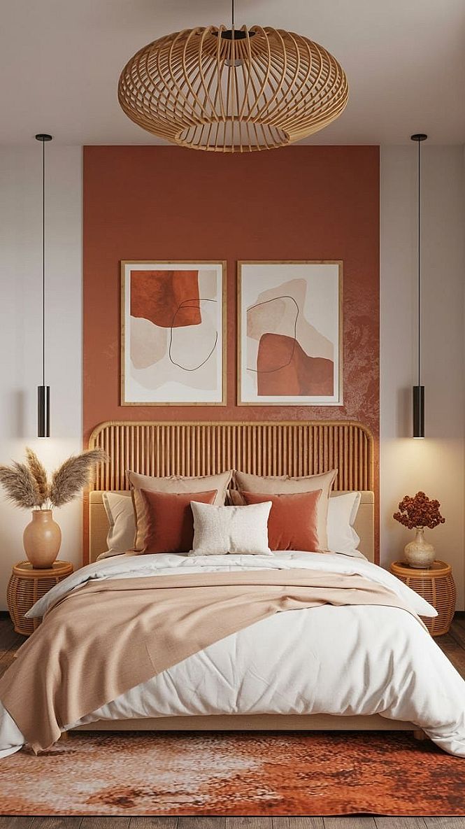 Modern Chic Boho Bedroom Trends 2024: Earthy Terracotta Vibes