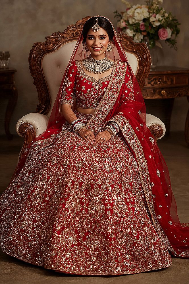 Royal Red Bridal Lehenga: Timeless Indian Wedding Glamour